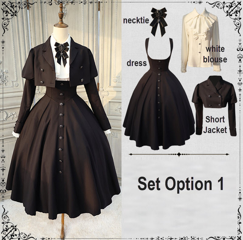 Poems of the Dark Night - Gothic Lolita JSK, Jacket and Blouse Coordinate - image 6