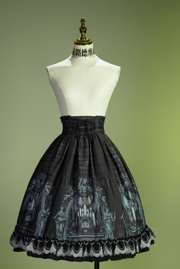 Musical Palmer III Music-Score High-Waist Lolita Midi Skirt - image 6