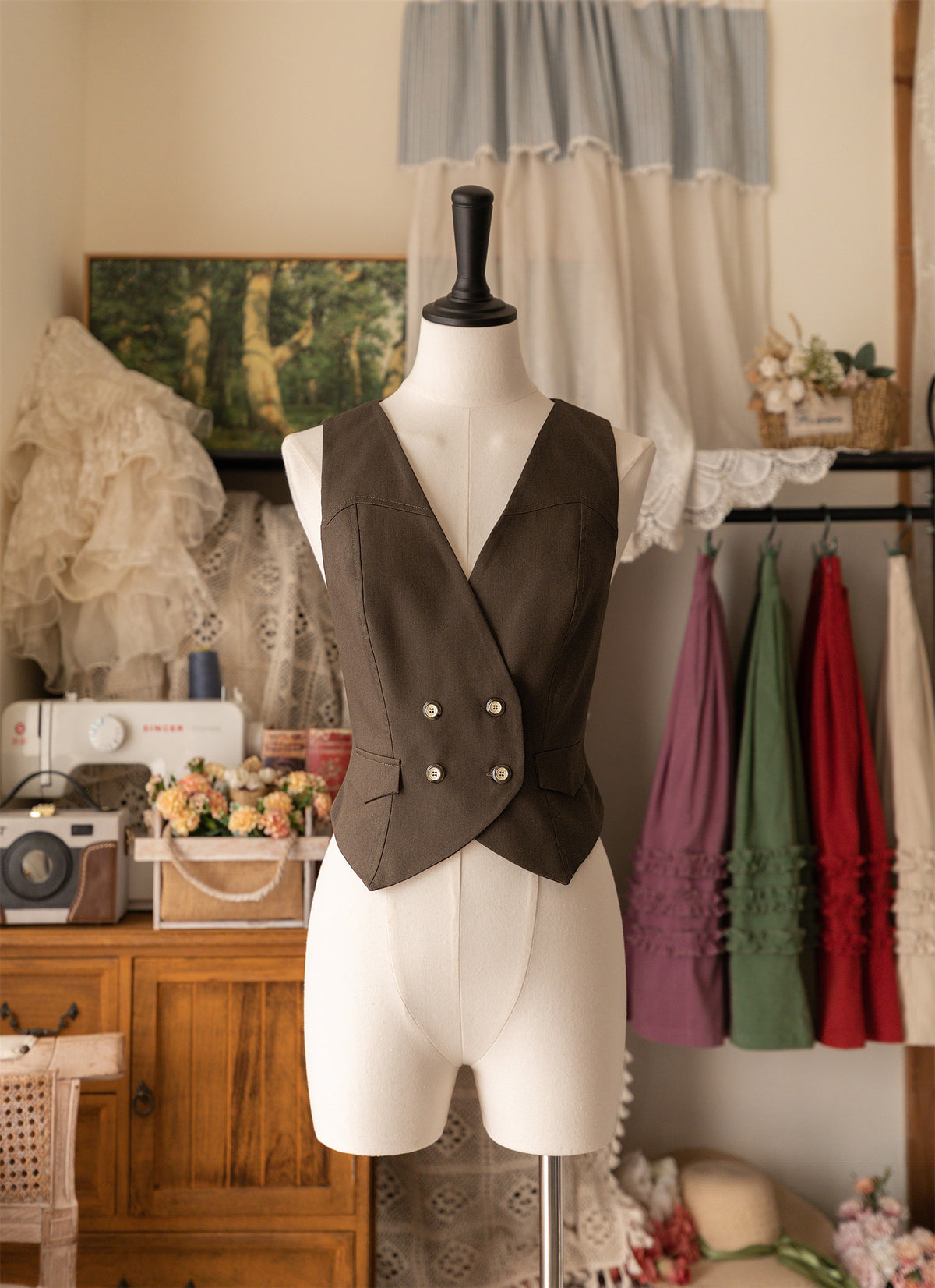 The Woodland Basket 4.0 - Classic Lolita V-Neck Vest - image 6