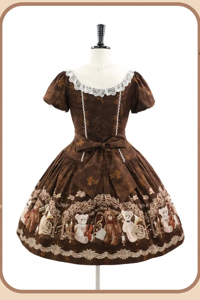 Bear Symphony - Retro Lolita JSK and OP Dresses - image 6