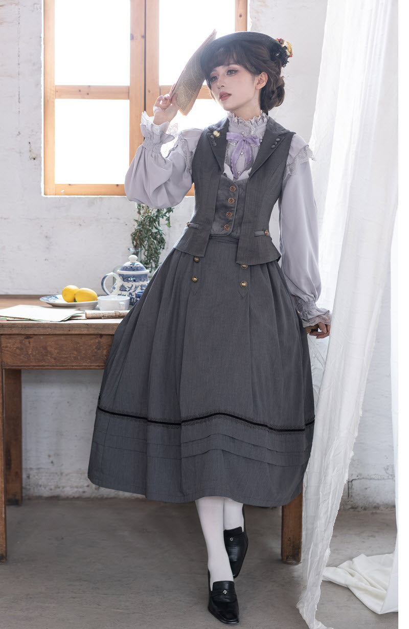 Minerva's Stitches - High-Waist Classic Lolita Skirt - image 6