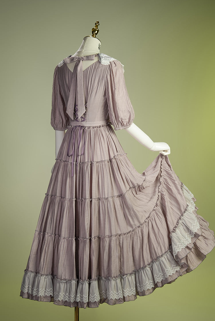 Cloud Soufflé Embroidered-Collar Classic Lolita Maxi OP - image 7