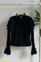 Elegant Ruffled Knitted Long-Sleeve Top - image 7