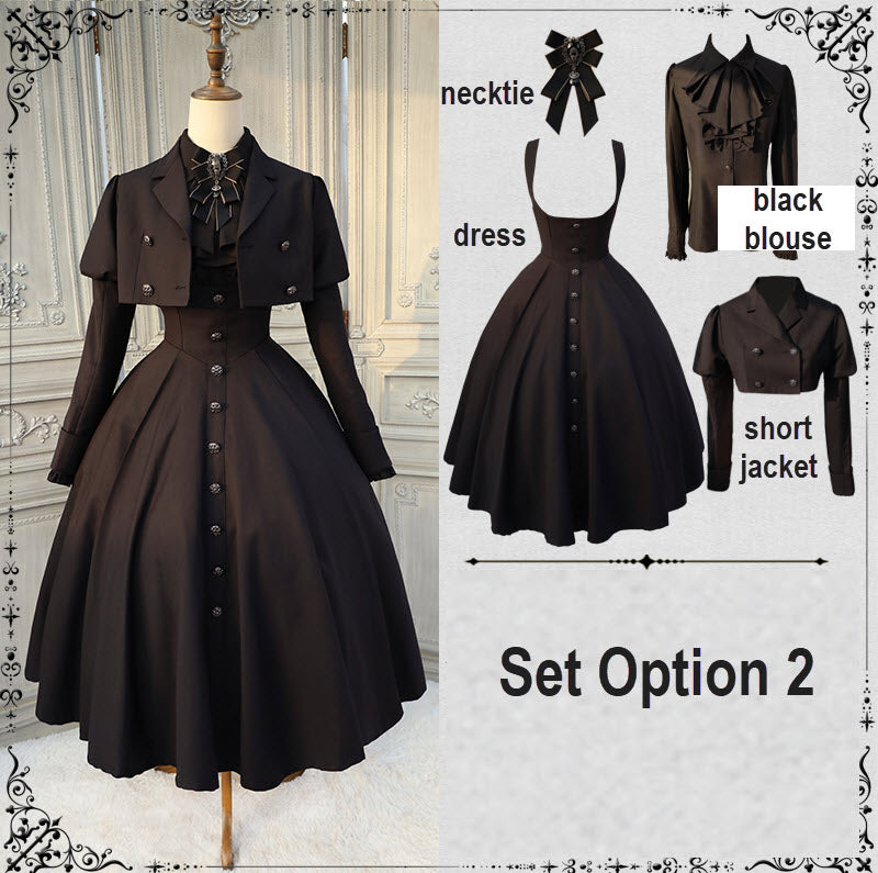 Poems of the Dark Night - Gothic Lolita JSK, Jacket and Blouse Coordinate - image 7