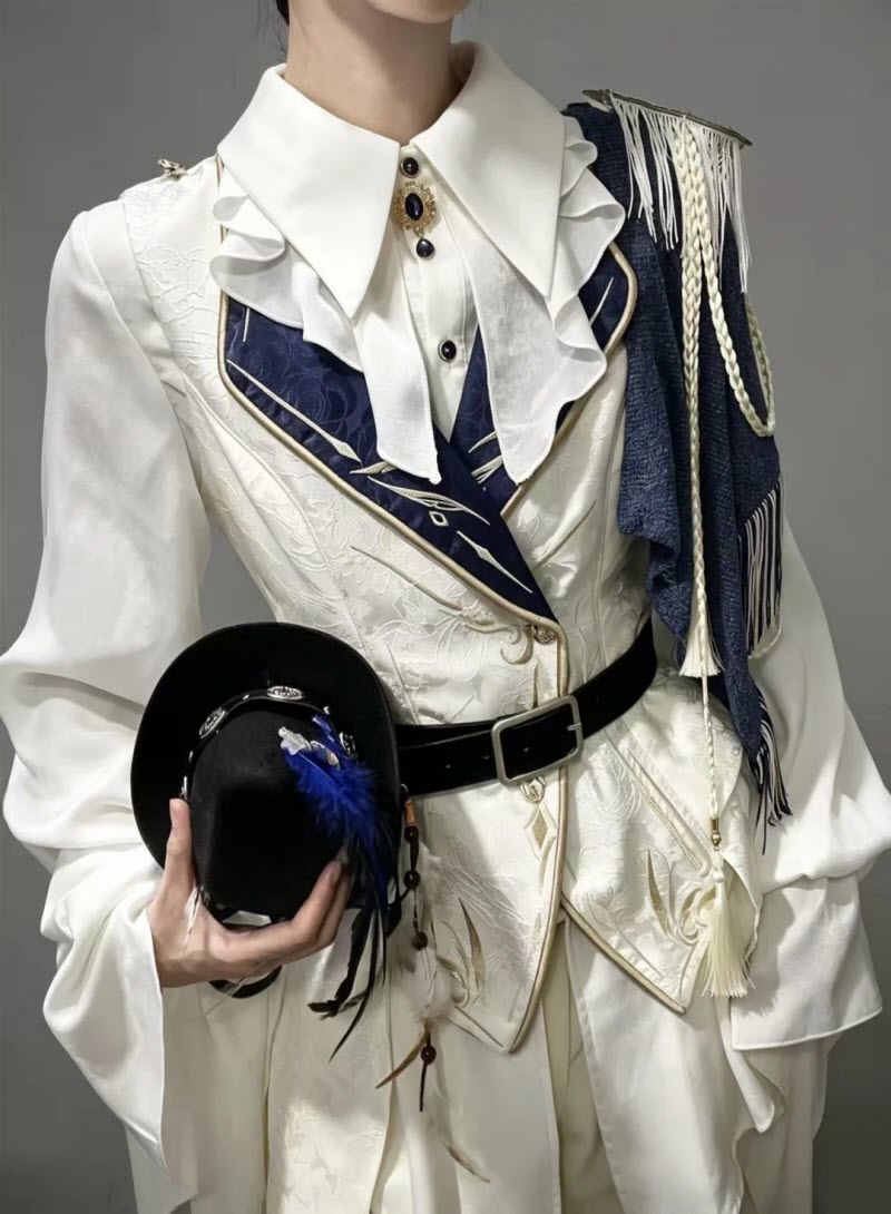 Zero - Ouji Military Lolita Blouse, Vest, Cape and Pants Set - image 7
