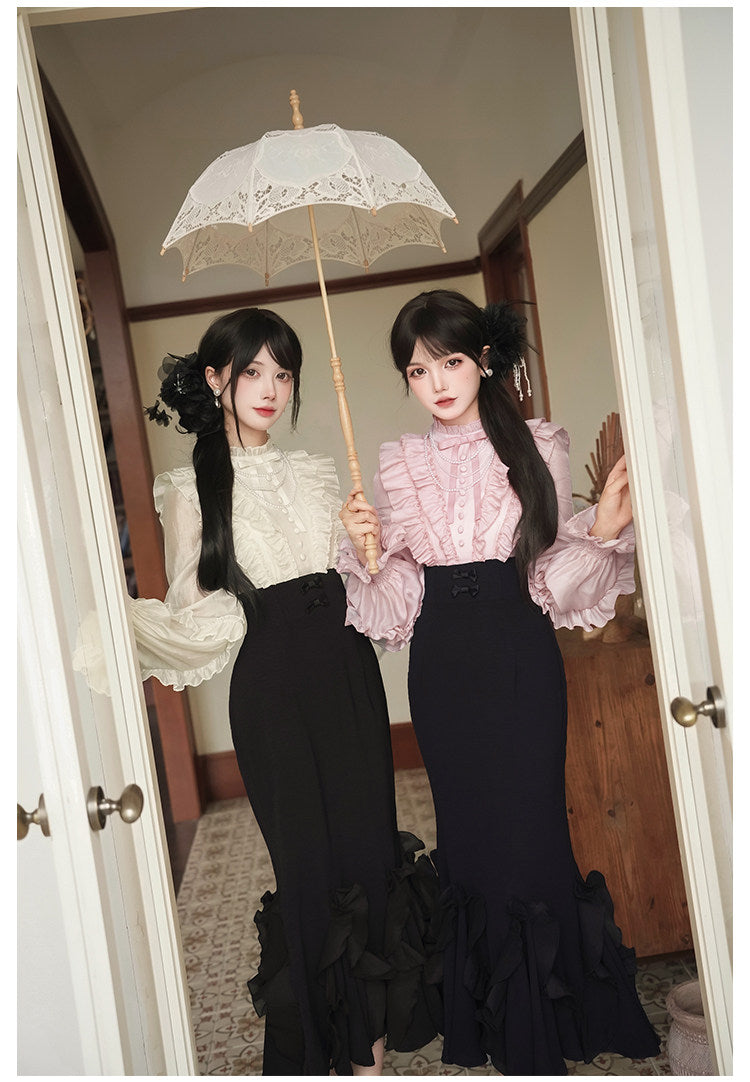 Miss Lola - Long-Sleeve Classic Lolita OP Dress - image 7