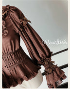 Little Bear Chocolate - Striped Sweet Lolita Blouse - image 7