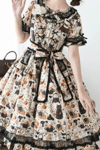 Black Cat Magician - Cotton Lolita OP Dress in Two Lengths - image 7