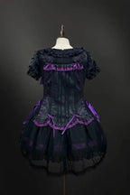 Heart & Skeleton Embroidery - Gothic Lolita OP Dress with Matching Apron - image 7
