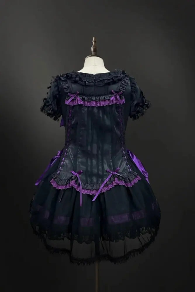 Heart & Skeleton Embroidery - Gothic Lolita OP Dress with Matching Apron - image 7