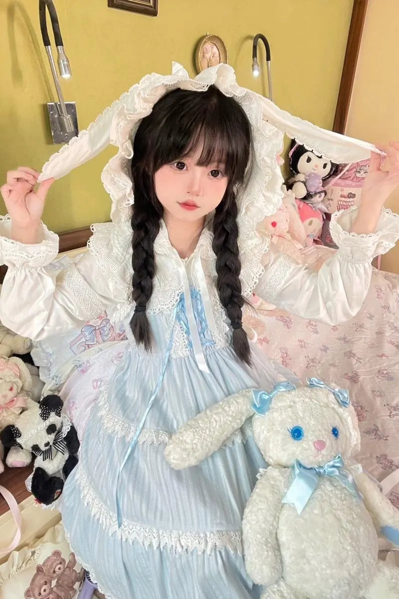 Baby Rabbit - Detachable Rabbit-Ear Hood Lolita Blouse - image 7