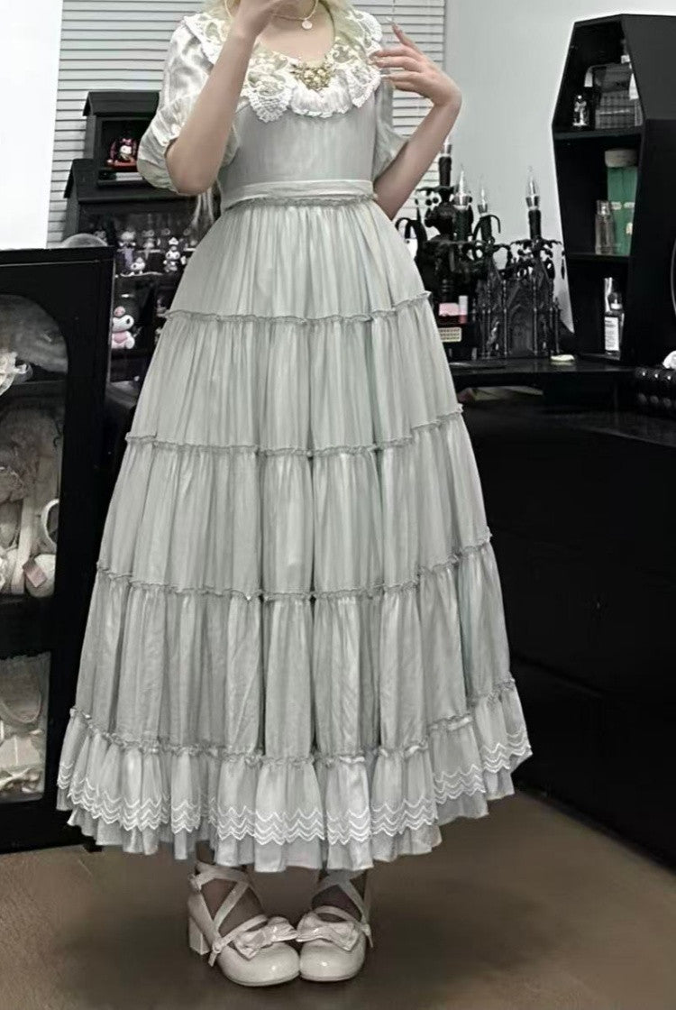 Cloud Soufflé Embroidered-Collar Classic Lolita Maxi OP - image 8