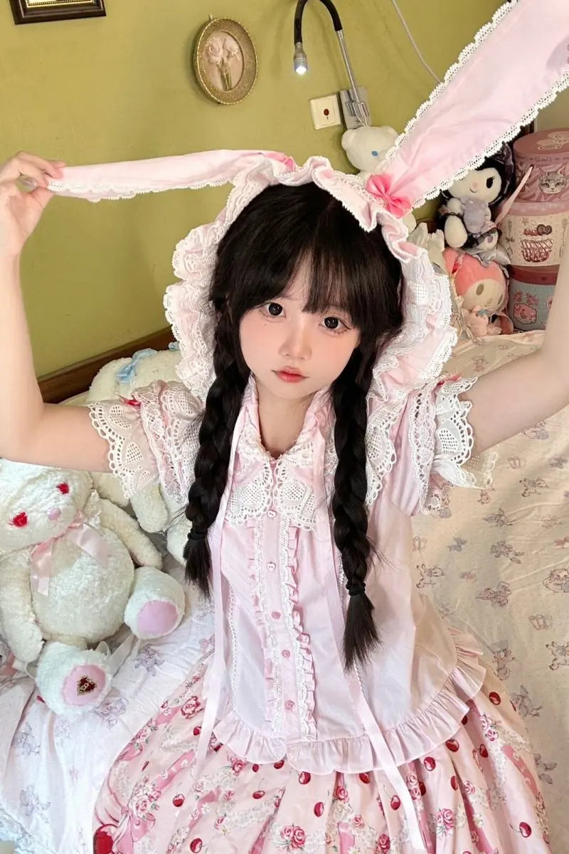 Baby Rabbit - Detachable Rabbit-Ear Hood Lolita Blouse - image 8