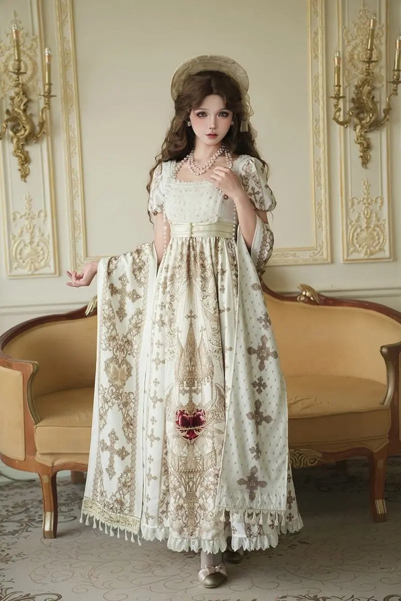 Sacred Coronation - Regency Empire Dress, Shawl & Necklace Options and Accessories - image 8