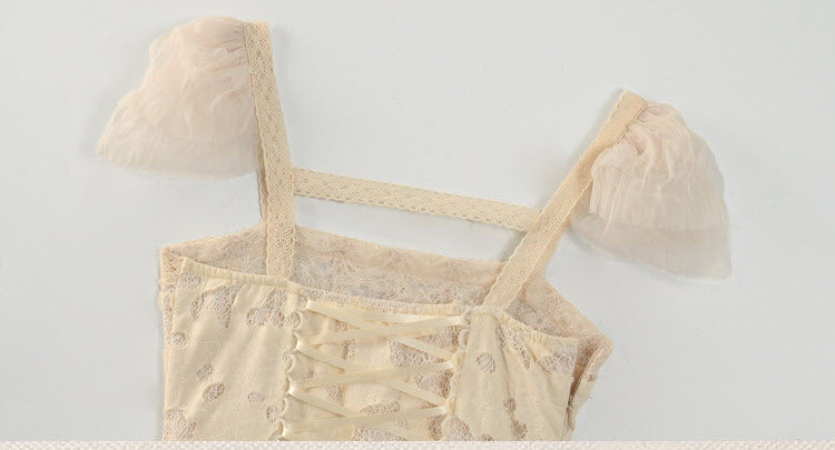 Cupid's Verse-Casket - Heart-Bow Cut-Out Lace Lolita Slip Dress - image 8