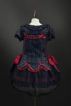 Heart & Skeleton Embroidery - Gothic Lolita OP Dress with Matching Apron - image 8