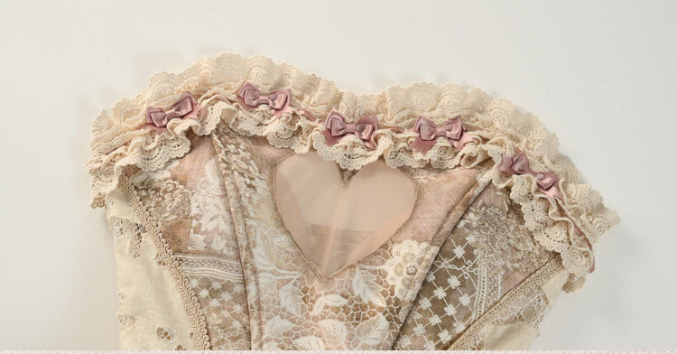 Cupid's Verse-Casket - Heart-Shaped Rococo Lolita Corset & Matching Pieces - image 8