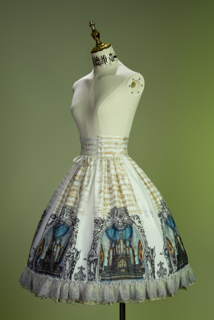 Musical Palmer III Music-Score High-Waist Lolita Midi Skirt - image 8