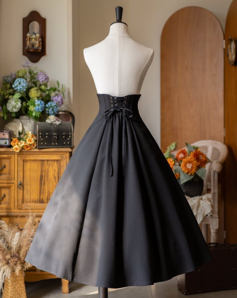 Whispers of the Woods - Long Button-Front Classic Lolita Skirt - image 8