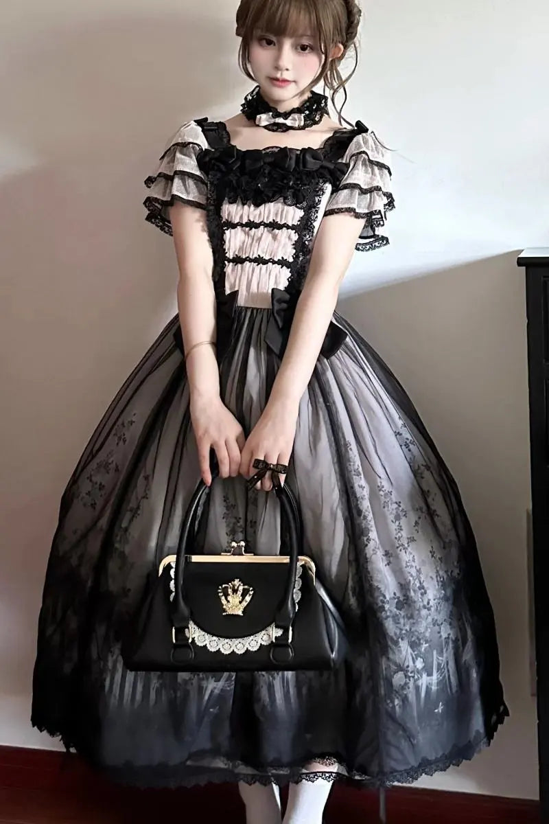 Decaying Garden - Gothic Lolita OP Dresses with Matching Accessories - image 8