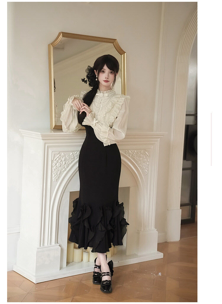 Miss Lola - Long-Sleeve Classic Lolita OP Dress - image 8