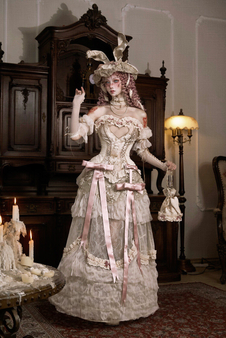 Cupid's Verse-Casket - Heart-Motif Drawstring Lolita Handbag - image 8