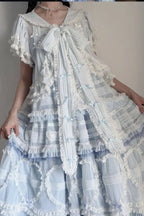 Dot Tulle - Tiered Classic Lolita JSK & Cardigan Coordinate and Accessories - image 8
