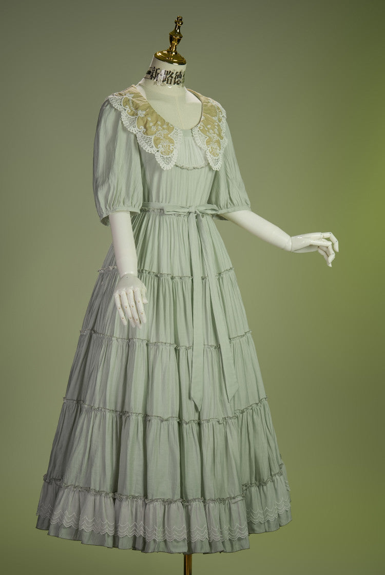 Cloud Soufflé Embroidered-Collar Classic Lolita Maxi OP - image 9