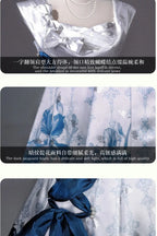Irises Holiday - Blue Floral Satin-Effect Formal Dress - image 9