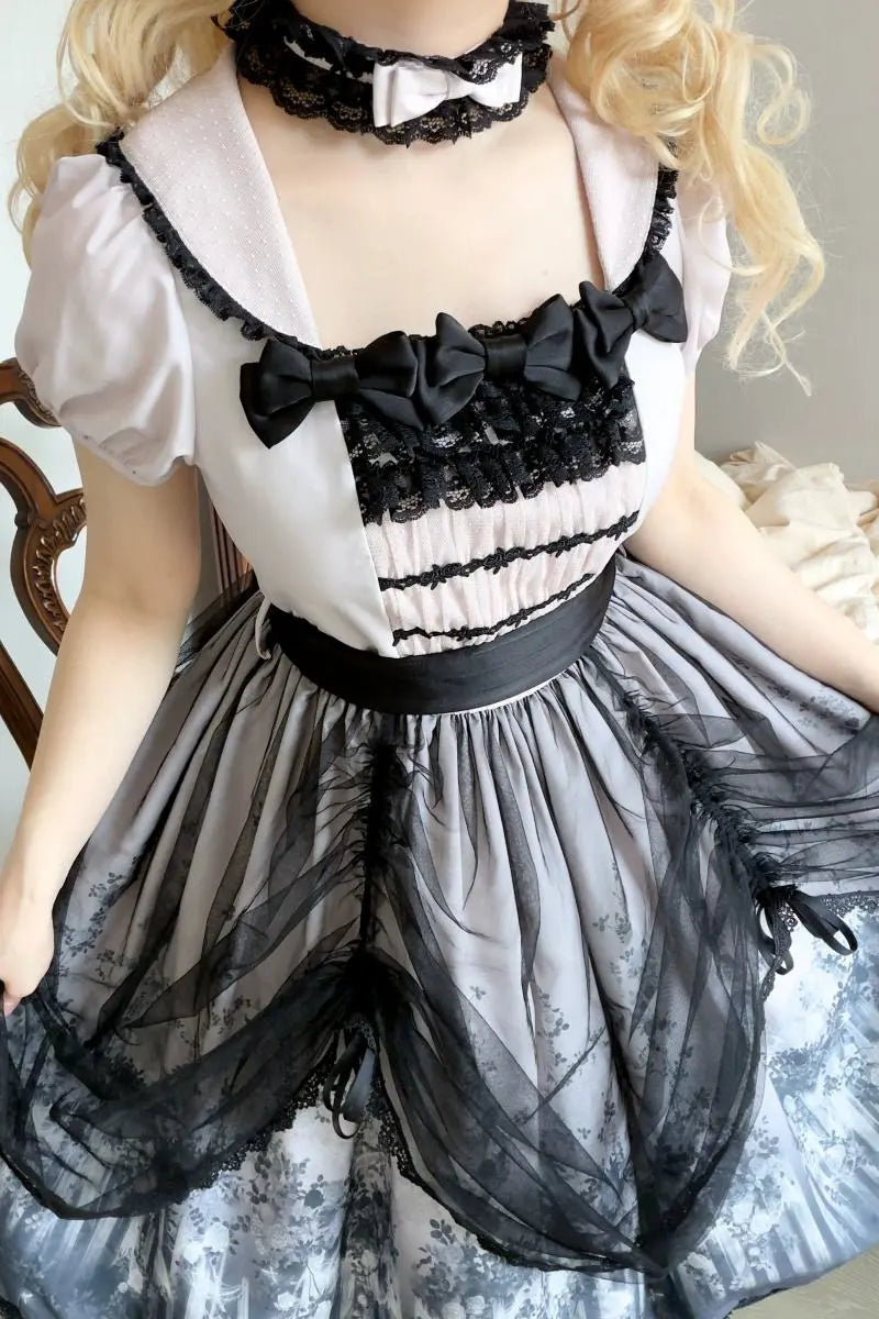Decaying Garden - Gothic Lolita OP Dresses with Matching Accessories - image 9