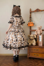 Black Cat Magician - Cotton Lolita OP Dress in Two Lengths - image 9