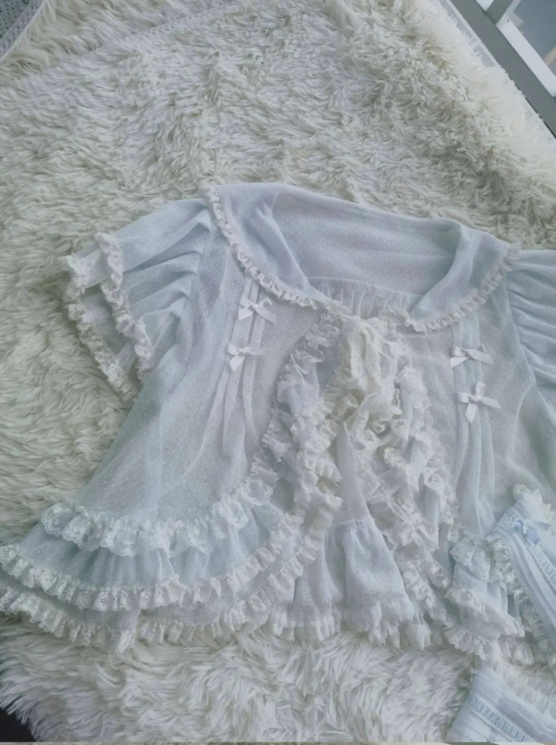 Dot Tulle - Tiered Classic Lolita JSK & Cardigan Coordinate and Accessories - image 9