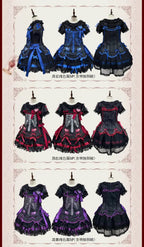 Heart & Skeleton Embroidery - Gothic Lolita OP Dress with Matching Apron - image 9