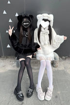 Snowball - Cat-Ear Hood Jirai Kei Cape - image 9