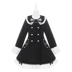 Snow Letter - Sweet Lolita Long Coat with Faux-Fur Trim - image 9