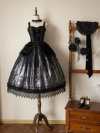 Gothic Cathedral Velvet Lace Corset Lolita JSK and Jacket Set - image 6