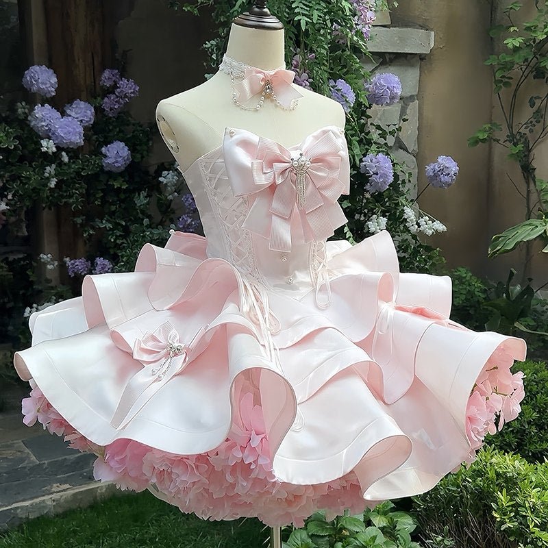 Satin Fantasy - Sweet Lolita Short Dress, Full Set and Petticoat - image 12