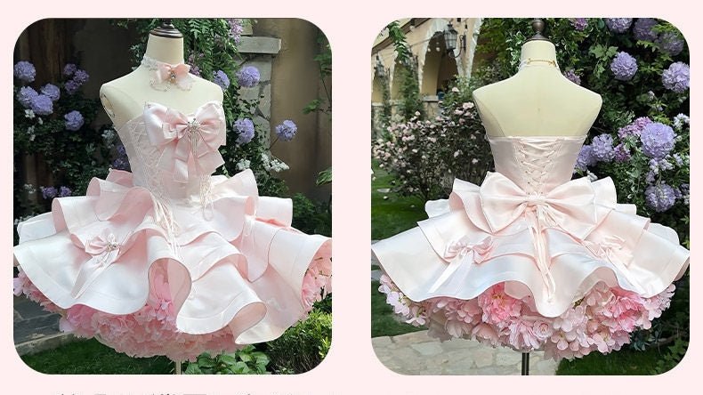 Satin Fantasy - Sweet Lolita Short Dress, Full Set and Petticoat - image 14