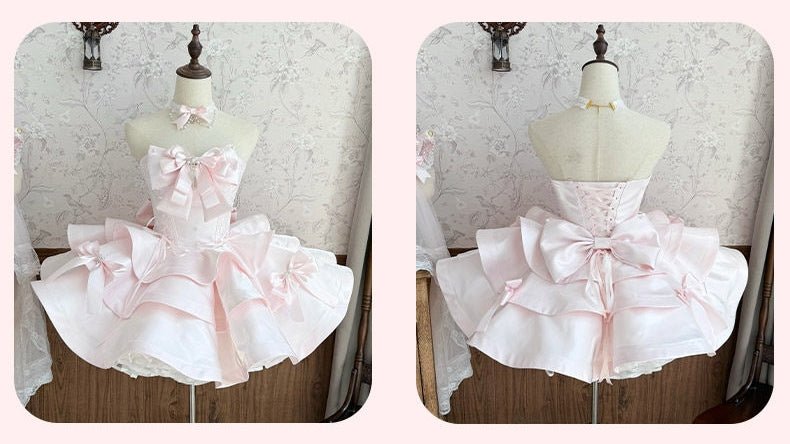 Satin Fantasy - Sweet Lolita Short Dress, Full Set and Petticoat - image 13