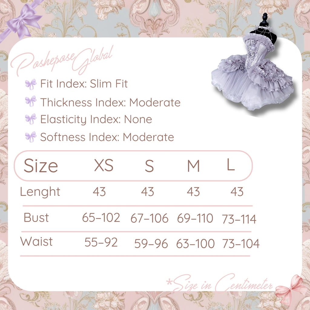 POSHEPOSE - Amethyst Dream Victorian dress - official POSHEPOSE size chart