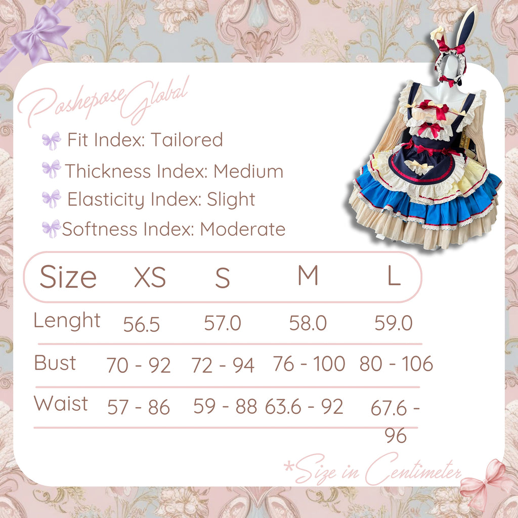 POSHEPOSE - Antique Maid Dress Set Bunny Collection - official POSHEPOSE size chart