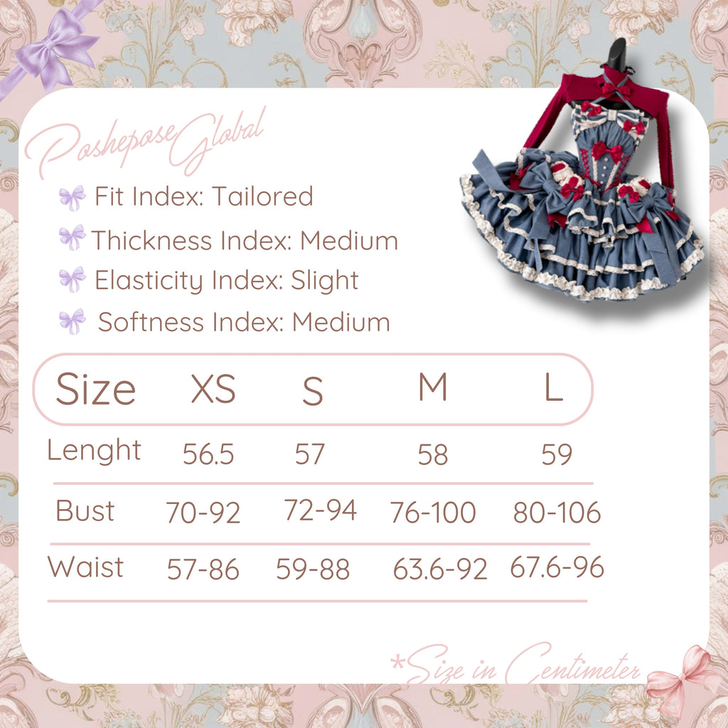 POSHEPOSE - Milk Bunny Theater Dress - official POSHEPOSE size chart