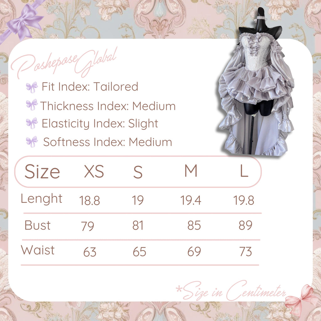 POSHEPOSE - Silver Cheryl Heart Dress - official POSHEPOSE size chart