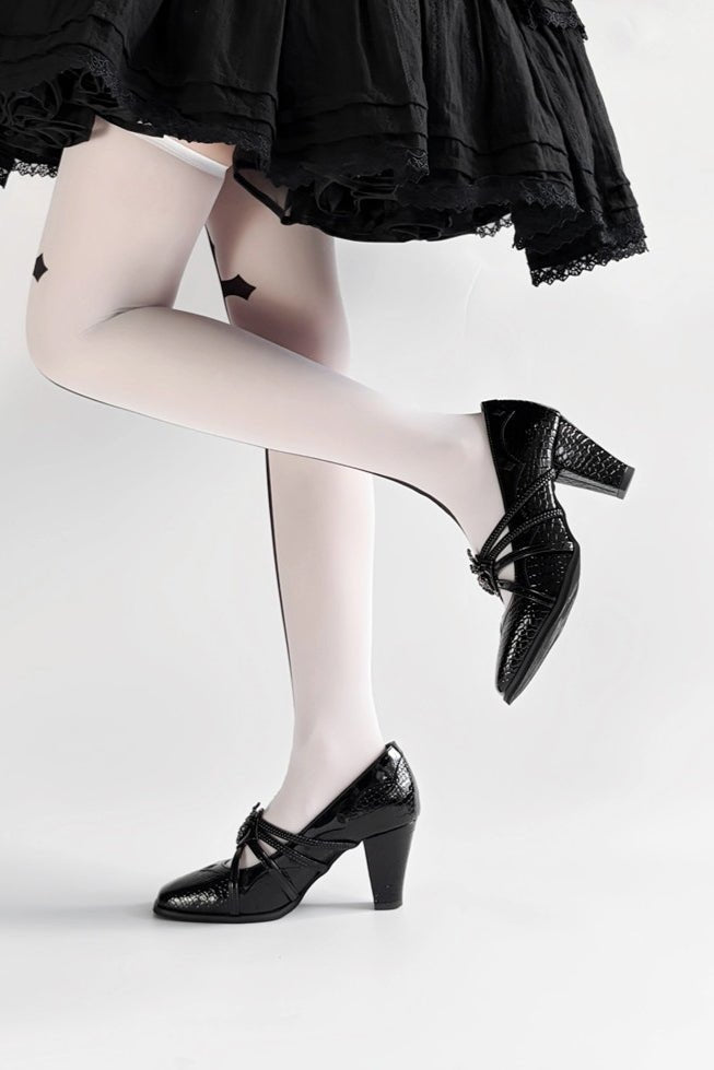 Spider Banquet - Croc Patent Gothic Lolita Heels - image 18