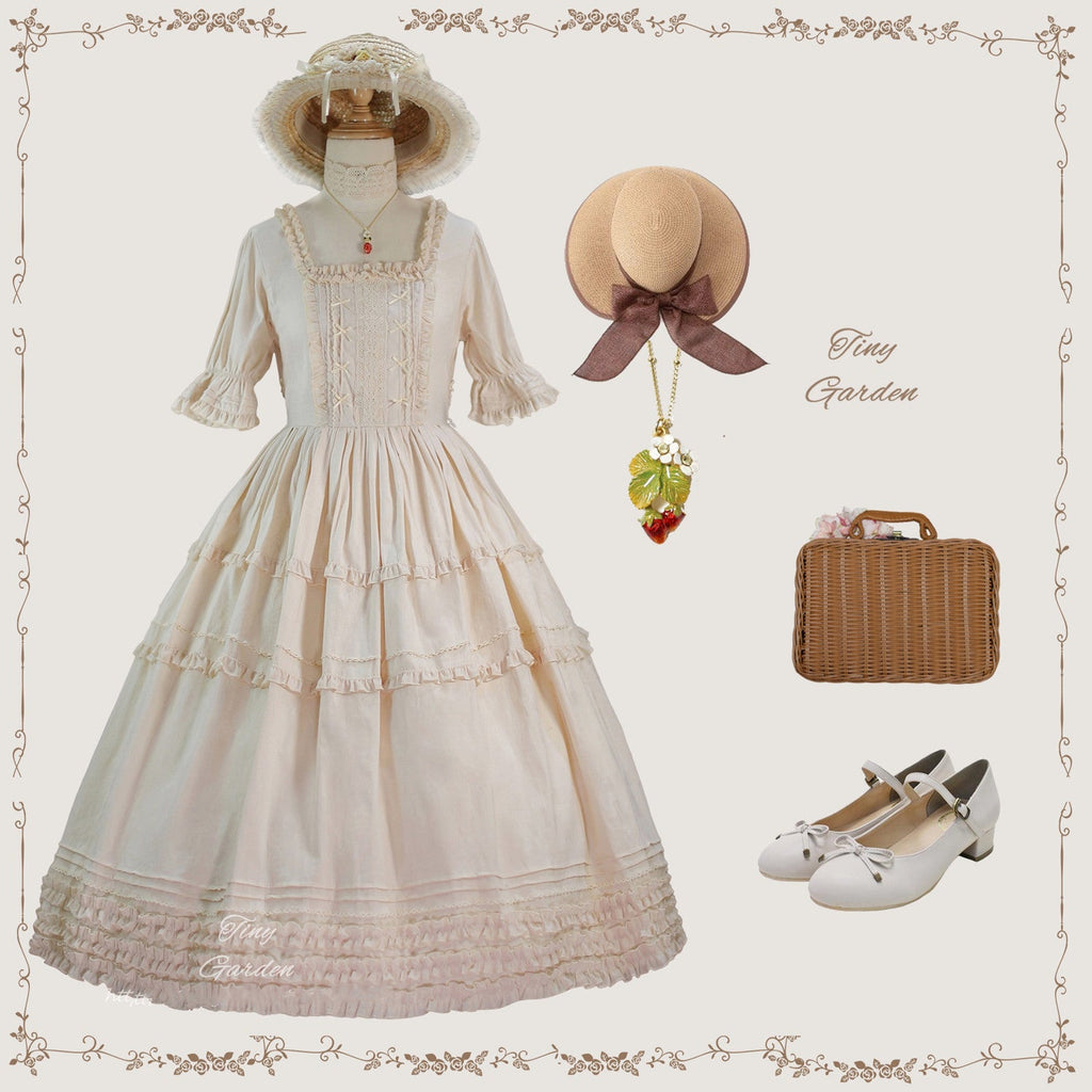 Vintage Prom - Elegance Pin Tucks Lolita OP Dress - image 4