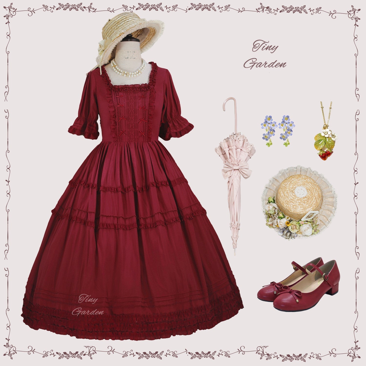 Vintage Prom - Elegance Pin Tucks Lolita OP Dress - image 5