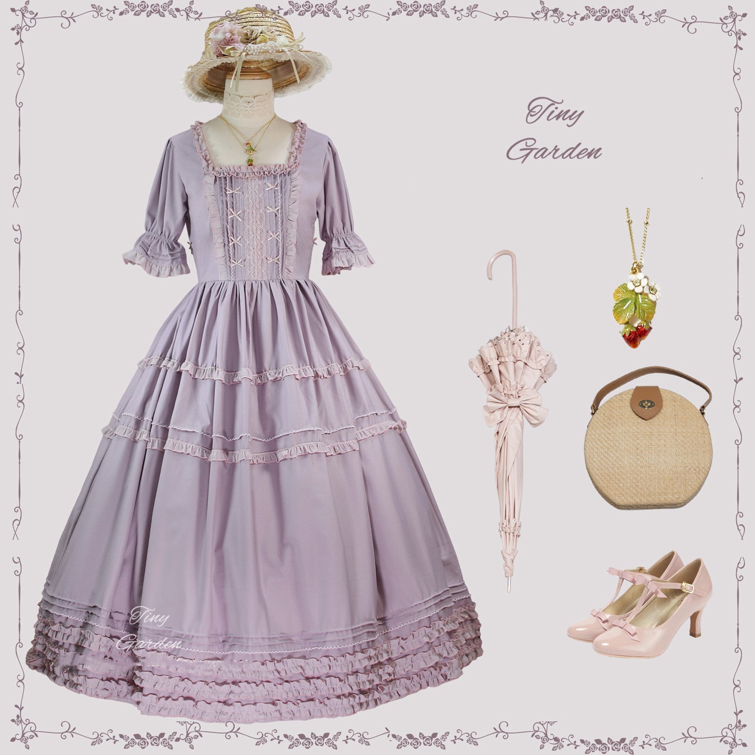 Vintage Prom - Elegance Pin Tucks Lolita OP Dress - image 6