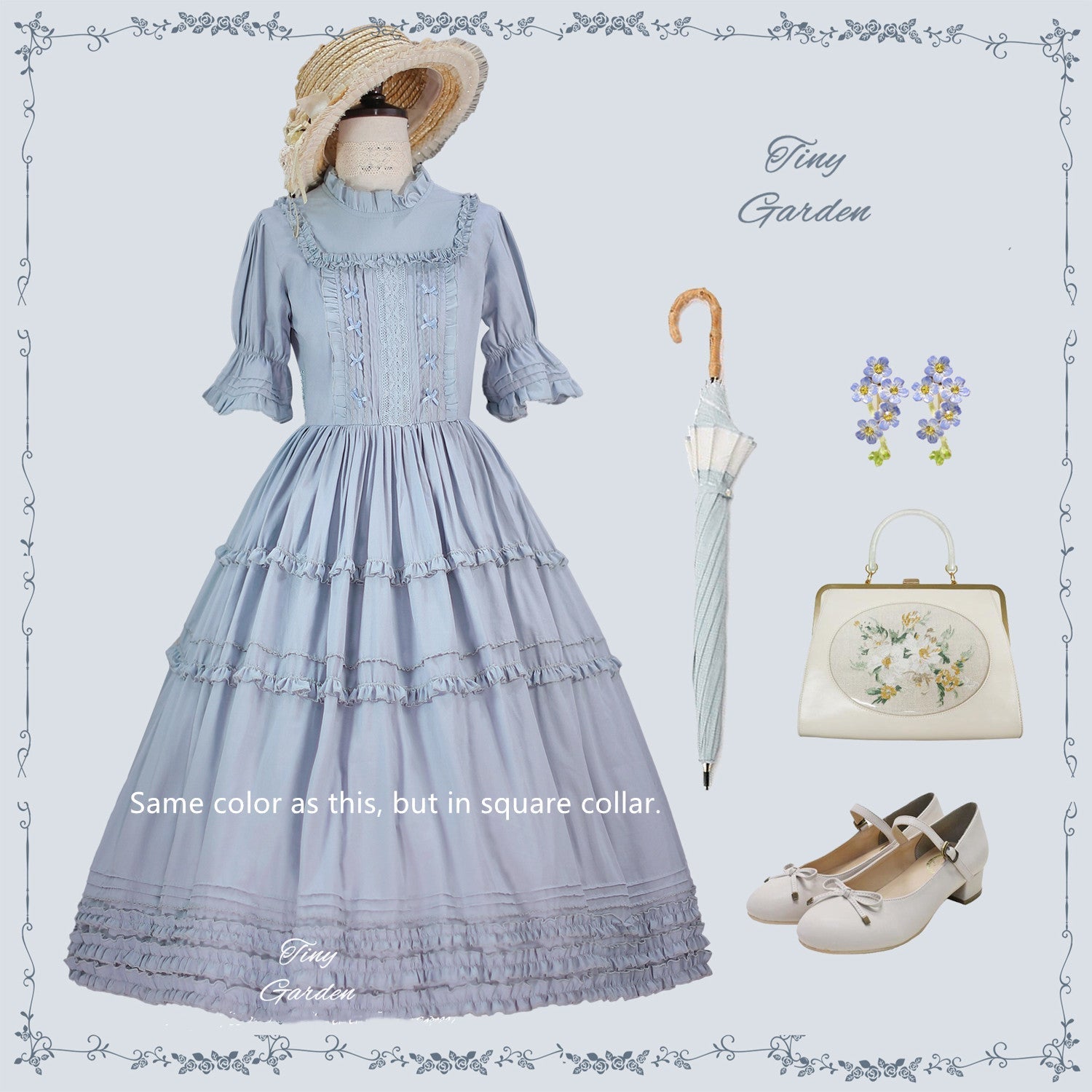Vintage Prom - Elegance Pin Tucks Lolita OP Dress - image 7