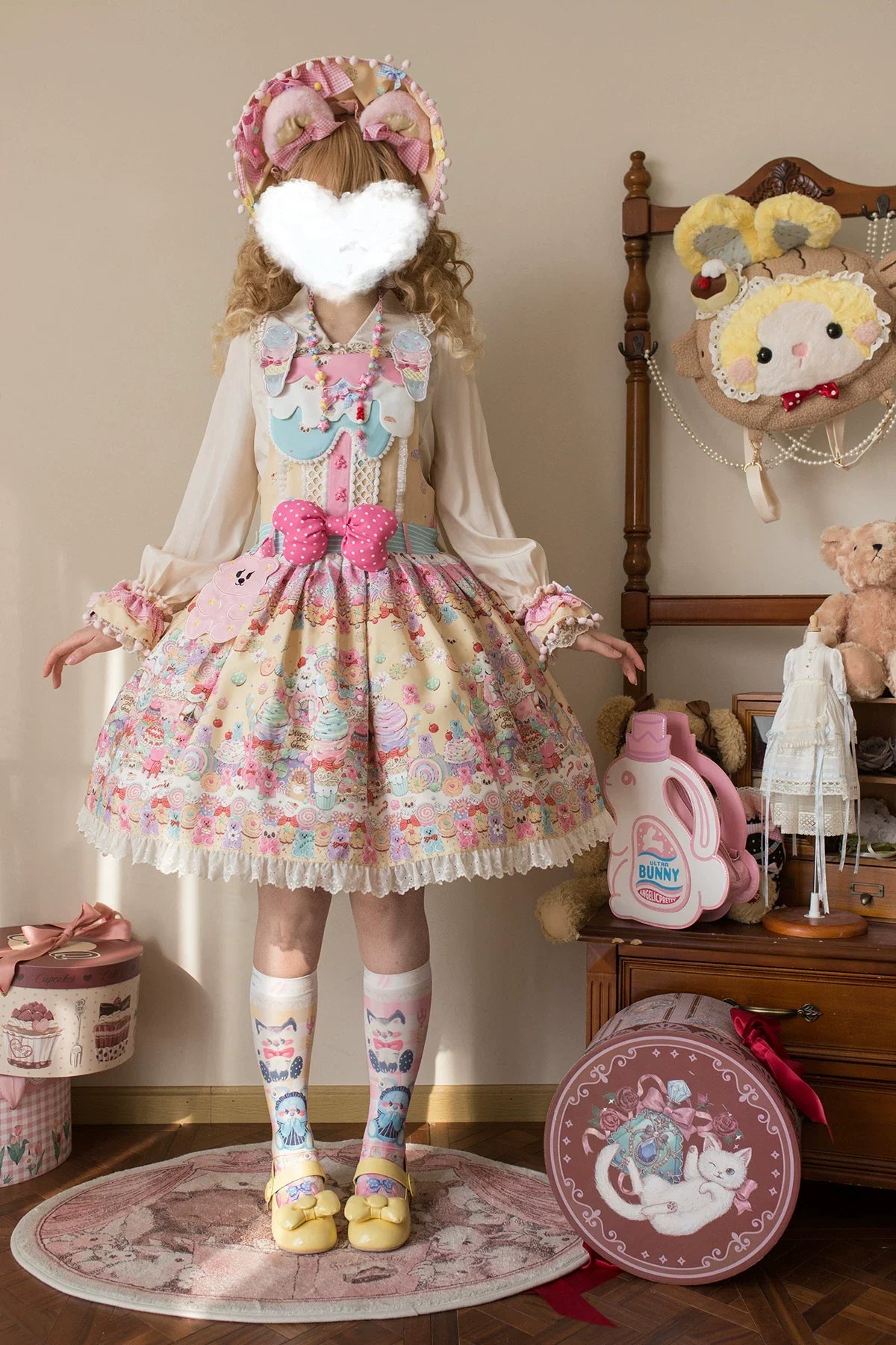 Sweet Candy House Yellow Unicorn Print Sweet Lolita Suspender JSK - image 12