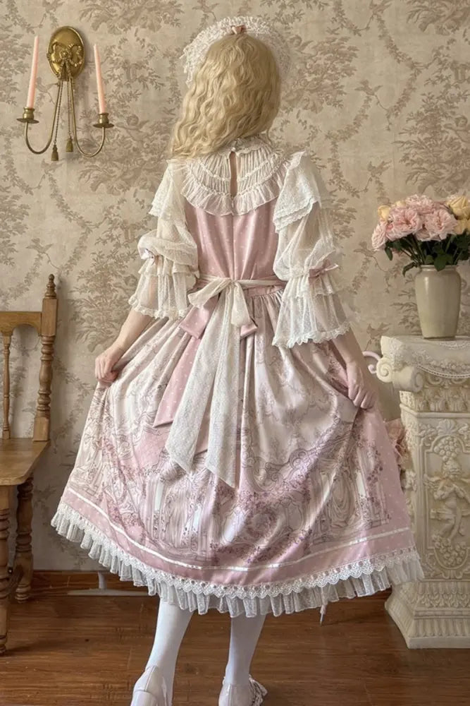 Rococo Retro Palace-Print Lolita OP Dress - image 8